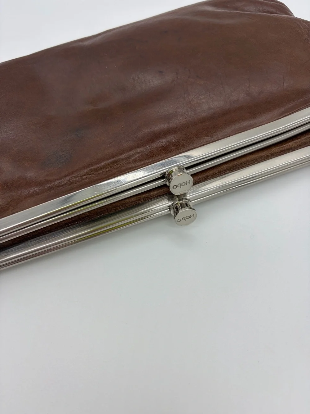 HOBO Brown Leather Frame Clutch